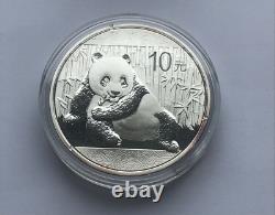 2015 China Silver Panda 10 Yuan 1 Ounce 1oz. 999 Fine Silver Coin