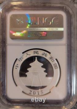 2015 Chinese Silver Panda NGC MS70 S10Y Classic Brown Label 30 gram. 999
