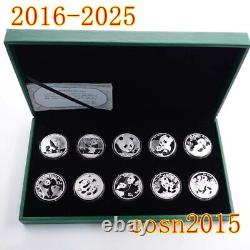 2016-2025 China 10YUAN Panda Silver Coins 30g(1oz) 10PCS With box Panda coin