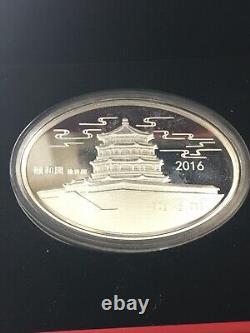 2016 CHINA 1 oz OVAL colorized silver MONKEY from the gold panda prestige set