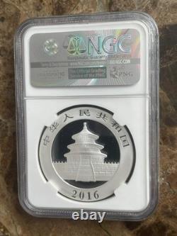 2016 China Panda 30g. 999 silver coin NGC MS70, Top Pop! Struck at Shenzhen
