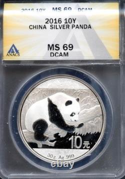 2016 China Silver Panda MS 69 ANACS # 7919305 + Bonus