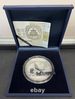2016 Chinese Panda Commemorative Proof. 999 Silver 150gm. Coin, 50 Yuan, Box/COA