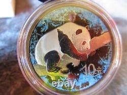 2016 DEEP FROZEN PANDA China Silver Coin ¥10 Yuan Colored with Ruthenium & Platinu