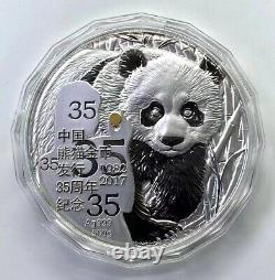2017 500g China 35th Anniv. Gold Panda Issuance Silver Medal 100mm COA & BOX