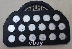 2017 China 1x30g Silver Coin + 34x3g Panda Medals Set 35th Issue Panda