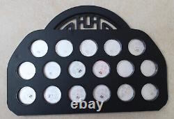 2017 China 1x30g Silver Coin + 34x3g Panda Medals Set 35th Issue Panda
