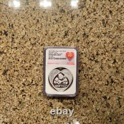2017 China 50g Silver Medal, Panda, Mother's Day NGC Certified PF69