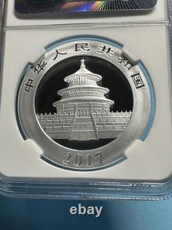 2017 China PRC 10 Yuan Silver Panda 0.999 KM# Coin NGC MS69
