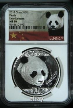 2018 CHINA Silver 10 CENTS NGC MS-70 Panda Early Releases