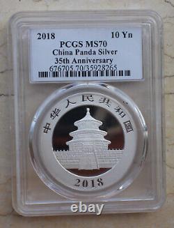 2018 PCGS MS70 30g Silver Panda Coin (Designer's Signature / Signed)