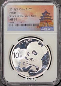 2019(G) S10Y Panda Shenzhen Mint MS 70 NGC # 4958722-216 + Bonus