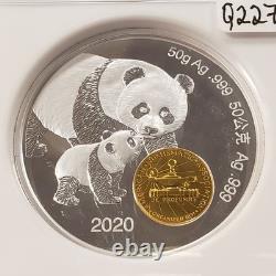 2020 ANA Worlds Fair of Money 50 g. 999 Silver Panda NGC PF 70 UC Q2274