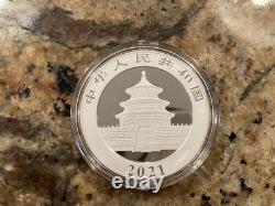 2021 30g 10 Yuan Chinese Silver Panda Coin BU in Capsule with Manual if available