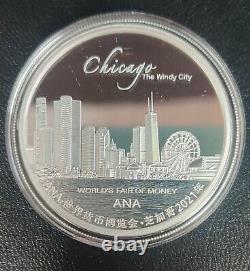 2021 China ANA World's Fair of Money Panda 50g Silver Proof Coin