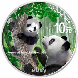 2021 China Panda, 30 grams pure Silver Colorized coin! Collect the Series