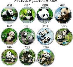 2021 China Panda, 30 grams pure Silver Colorized coin! Collect the Series