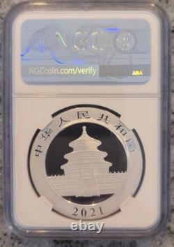2021 MS70 30g S10Y 10 Yuan China Silver Panda First Releases NGC Blue Label