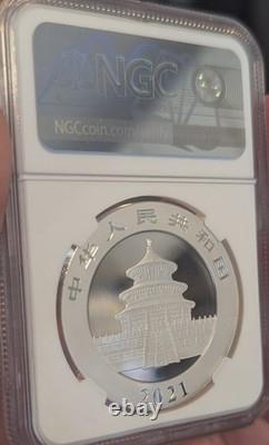 2021 MS70 30g S10Y 10 Yuan China Silver Panda First Releases NGC Blue Label