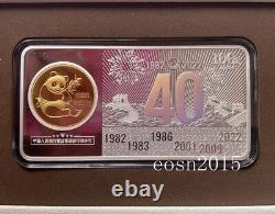 2022China Bi-Metallic (100g Silver + 0.1g Gold) Medal / Bar- 40th Issuance Panda