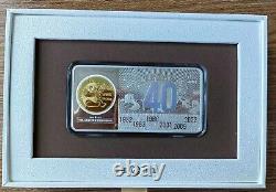 2022 China Bi-Metallic (50g Silver + 0.1g Gold) Medal / Bar- 40th Issuance Panda