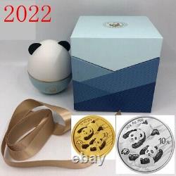 2022 China panda Commemorative Silver+Gold Coin Ag30g+Au1g with Tumbler box