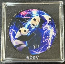 2023 30g. 999 Fine Silver China Panda Supercell Storm Colorized Silver Art Coin