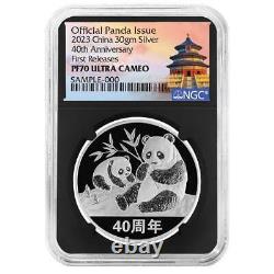 2023 30gm Silver 40th Anniversary Panda NGC PF70 UC FR BC Temple of Heaven La