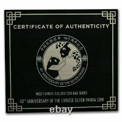 2023 China 2-Pc Silver 40th Anniversary of Panda Coin/Bar Set SKU#283046
