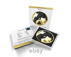 2023 China Panda 24k Gold and Black Platinum 30 Grams Silver Ennobled Coin