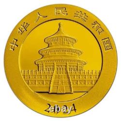 2024 30g Panda Chinese Flag 24k Gold Gilded Colorized Silver Coin