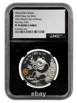 2024 China ANA World Fair Panda 1oz Silver NGC PF 70 UCAM First Day Medal
