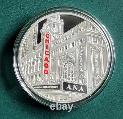 2024 China Medal Panda 1 oz 0.999 Silver ANA Fair Chicago Very Low Mintage 888