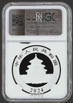 2024 China Panda 30 G. Fine Silver Bullion Coin 999 China Star Lable / Ms70 Ngc