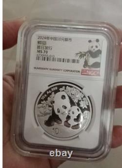 2024 China Panda Silver 10YUAN Coin 30g FIRST DAY OF ISSUE LabelPanda