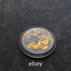 2025 1OZ 10Yuan Silver Panda China Black Empire 24ktGold gilded PROOF ONLY500 35