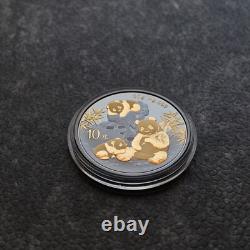 2025 1OZ 10Yuan Silver Panda China Black Empire 24ktGold gilded PROOF ONLY500 50