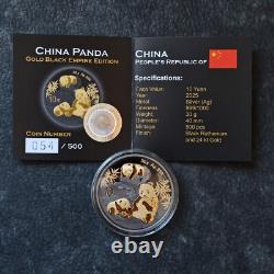2025 1OZ 10Yuan Silver Panda China Black Empire 24ktGold gilded PROOF ONLY500 54