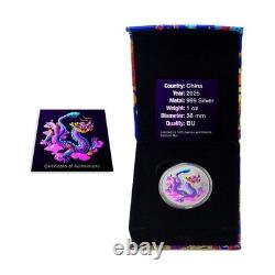 2025 1 oz Chinese Silver Purple Dragon Colorized Coin