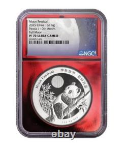 2025 China 1 oz Silver Moon Festival Panda Proof NGC PF70 (1888 Mintage)