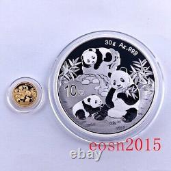 2025 China panda Commemorative Silver+Gold Coin Ag30g+Au1g with Original box