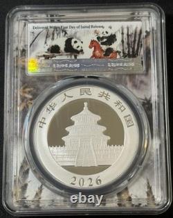 2026 30 Gram. 999 Silver China 10 Yuan Panda Coin PCGS MS70 First Day of Issue