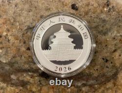 2026 30 g 10 Yuan Chinese Silver Panda Coin BU in Capsule with Manual