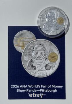 2026 China 1oz Silver Panda Pittsburgh ANA Show Release withbox