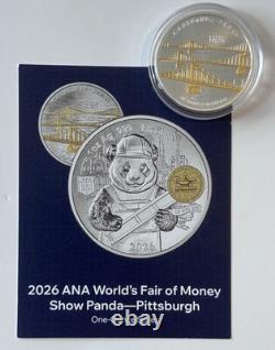 2026 China 1oz Silver Panda Pittsburgh ANA Show Release withbox