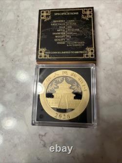 2026 China 30 Gram Silver 10 Yuan Panda Golden Ring Gold & Ruthenium Limited