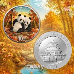 2026 China Panda Four Seasons Autumn 30g Silver Coin Colored