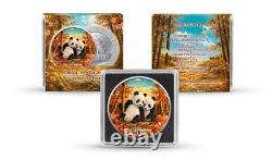 2026 China Panda Four Seasons Autumn 30g Silver Coin Colored