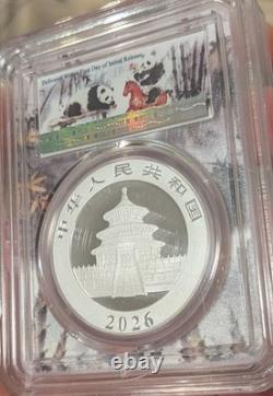 2026 China Silver Panda PCGS MS70 First Day of Issue FDOI FDI S10Y Coin UNC
