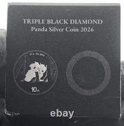2026 Triple Black Diamond Edition Chinese Panda 30gram Silver Coin 250 Mintage